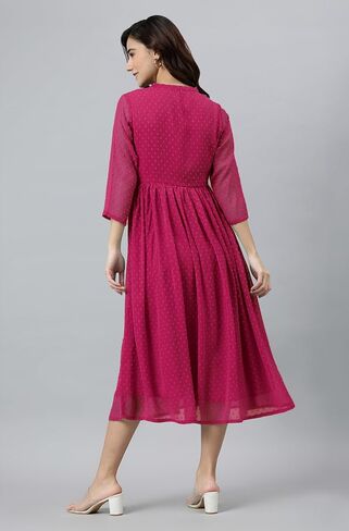 Janasya Indian Women's Kurta Kurti for Women chiffon اندلعت الأكمام العادية بطول العجل Kurta Kurti in Saudi Arabia