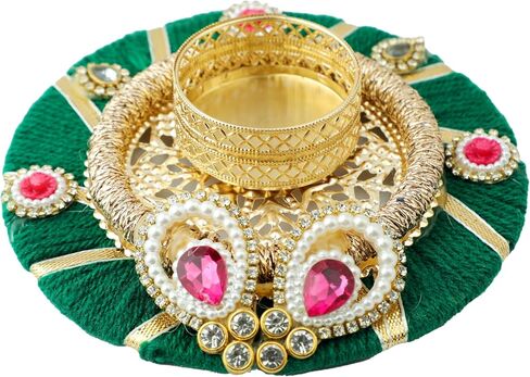 Decorative Mat Rangoli with T-Light candle Holder Stand for Indian Traditional Cultural Festival Decorations Made up of Golden Embrodaries for Gifting Idea Home Decor(Size:- 5")(Yellow) in Kuwait