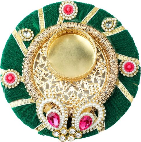 Decorative Mat Rangoli with T-Light candle Holder Stand for Indian Traditional Cultural Festival Decorations Made up of Golden Embrodaries for Gifting Idea Home Decor(Size:- 5")(Yellow) in Kuwait