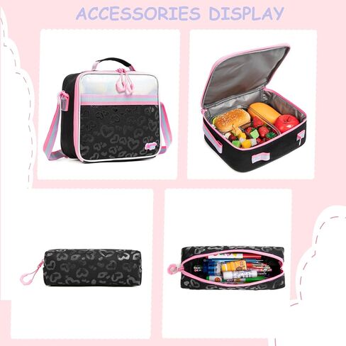 Rolling Backpack for Girls with Wheels Backpack for School Kids Backpack for Girls Primary School Elementary Students with Lunch Bag Pencil Case in Kuwait