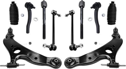 Detroit Axle - FWD Front 12PC SPENENCINT KIT 2004-10 TOYOTA SIENNA 2005 2006 2007 2008 2008 2010 ، 2 Struts 2 Lower Control Arms W/Ball Comborts 4 TIE RODS 2 SWAY BANS 2 BOOTS & BLELOWS in Saudi Arabia
