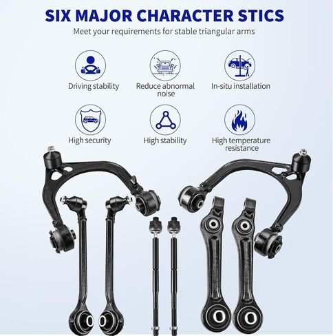 مجموعة التعليق الأمامية 14pcs متوافقة مع RWD 05-2010 Chrysler 300 ، 08-2010 Dodge Challenger ، 06-2010 شاحن ، 05-2008 ماغنوم ، مفاصل كرة ذراعا منخفضة وأعلى من ذلك in Kuwait