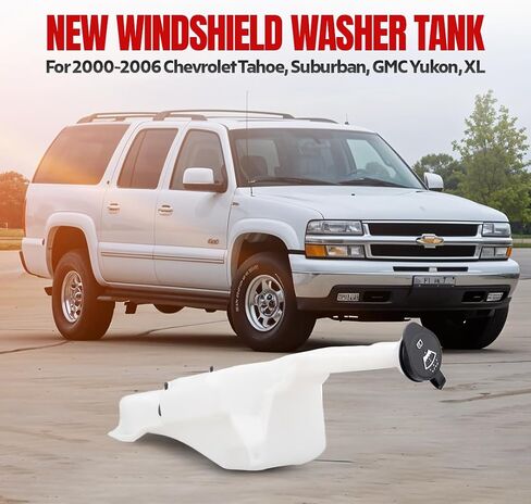 Fitrite Auto Parts Tank New Windshield Washer Tank for 2000-2006 Chevrolet Tahoe ، Suburban ، GMC Yukon ، XL ، مع مستشعر مستوى المضخة ومستوى السوائل للنماذج ذات الممسحة الخلفية GM1288154 in Saudi Arabia