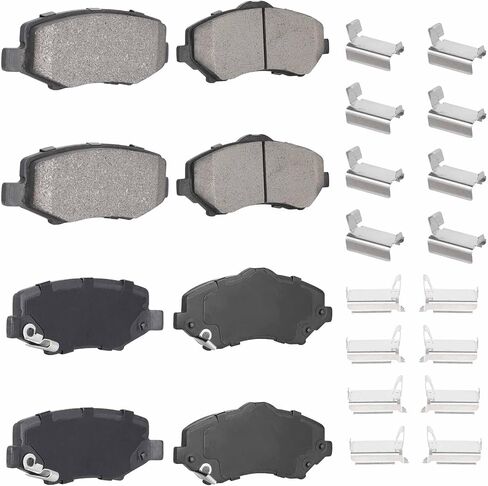 8PCS Rear and Front Ceramic Brake Pads Compatible with Dodge Nitro 3.7L/4.0L 4-Door 2007-2011 for Jeep Liberty 3.7L 4-Door 2008-2012 for Wrangler 3.8L 2/4-Door 2007-2011 in Saudi Arabia