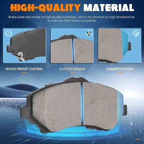 8PCS Rear and Front Ceramic Brake Pads Compatible with Dodge Nitro 3.7L/4.0L 4-Door 2007-2011 for Jeep Liberty 3.7L 4-Door 2008-2012 for Wrangler 3.8L 2/4-Door 2007-2011 in Saudi Arabia