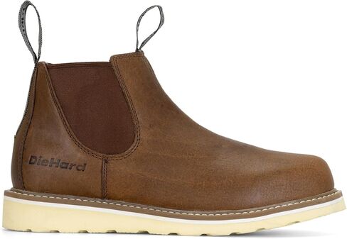 DieHard Colt Chelsea Boot, Full Grain Leather, Slip-Resistant, Brown with Wedge Sole in Saudi Arabia