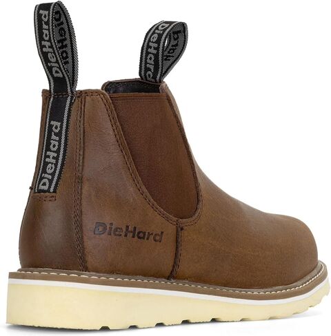 DieHard Colt Chelsea Boot, Full Grain Leather, Slip-Resistant, Brown with Wedge Sole in Saudi Arabia
