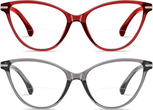 Cat Eye Bifocal Reading Glasses for Women Men Readers,Blue Light Blocking Spring Hinges Eyeglasses in Saudi Arabia