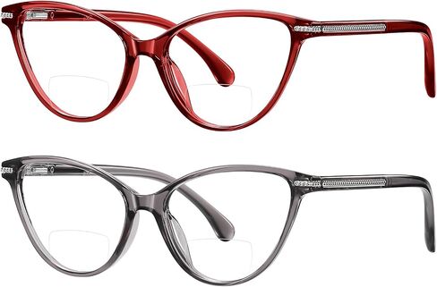 Cat Eye Bifocal Reading Glasses for Women Men Readers,Blue Light Blocking Spring Hinges Eyeglasses in Saudi Arabia