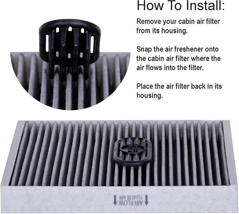 Pureflow Cabin Filter Air Freshener with Odor Eliminator - Fits on Most Car, Truck, and SUV Cabin Air Filters - Fresh Linen (Pack of 2) in Saudi Arabia