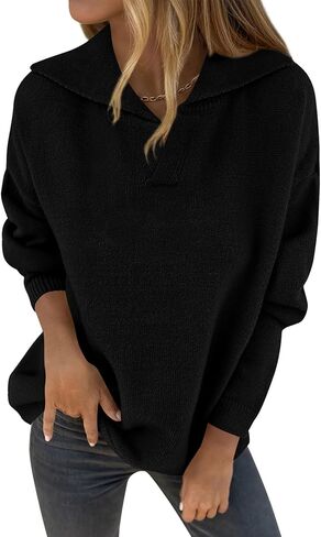 Zenlonr Womens Subens Sensters Fall Winter Cloths 2025 غير رسمي طويل الأكمام الطاشية الخامس من الرقبة المحبوكة بوبورز بوبس الطائر in Kuwait