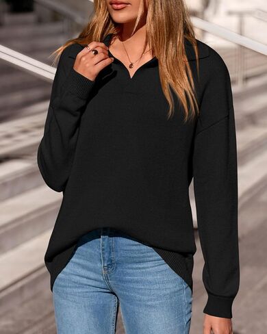 Zenlonr Womens Subens Sensters Fall Winter Cloths 2025 غير رسمي طويل الأكمام الطاشية الخامس من الرقبة المحبوكة بوبورز بوبس الطائر in Kuwait