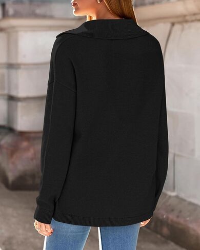 Zenlonr Womens Subens Sensters Fall Winter Cloths 2025 غير رسمي طويل الأكمام الطاشية الخامس من الرقبة المحبوكة بوبورز بوبس الطائر in Kuwait