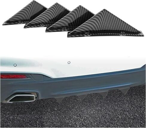 HECASA 4PCS السيارة العالمية الخلفية الخلفية السفلى من الجناح الشفة جناح الناشر الشفة المنحنية شكل سمك القرش المفسد حامي الشفاه الشفاه in Saudi Arabia
