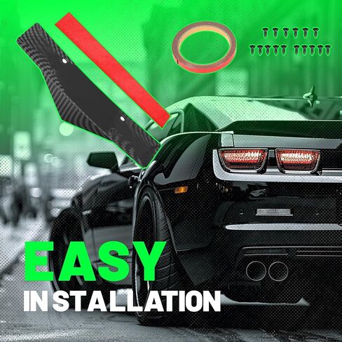 HECASA 4PCS السيارة العالمية الخلفية الخلفية السفلى من الجناح الشفة جناح الناشر الشفة المنحنية شكل سمك القرش المفسد حامي الشفاه الشفاه in Saudi Arabia