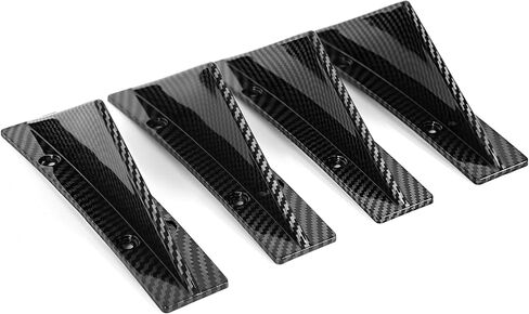 HECASA 4PCS السيارة العالمية الخلفية الخلفية السفلى من الجناح الشفة جناح الناشر الشفة المنحنية شكل سمك القرش المفسد حامي الشفاه الشفاه in Saudi Arabia