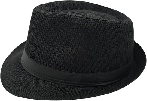 Unisex Classic 1920s Fedora Hat Short Brim Panama Trilby Hat Summer Beach Cap for Men Women in Saudi Arabia