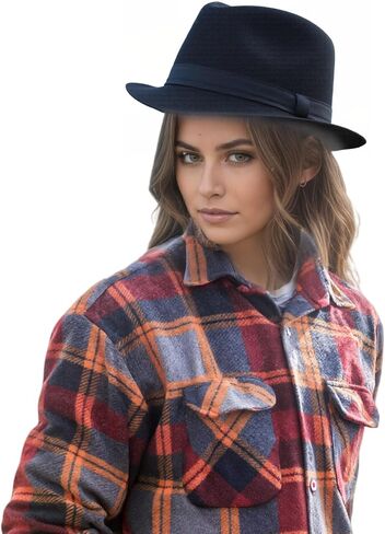 Unisex Classic 1920s Fedora Hat Short Brim Panama Trilby Hat Summer Beach Cap for Men Women in Saudi Arabia