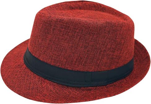 Unisex Classic 1920s Fedora Hat Short Brim Panama Trilby Hat Summer Beach Cap for Men Women in Saudi Arabia