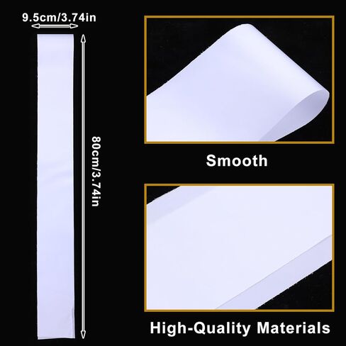 JIEYAO 25 Pcs White Sashes Blank, DIY Bride Pageant Sashes Blank Satin Sash Plain Custom Sash for Homecoming Prom Party Decor in Saudi Arabia