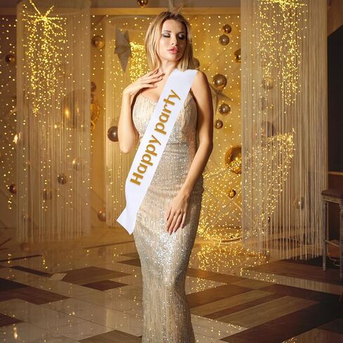 JIEYAO 25 Pcs White Sashes Blank, DIY Bride Pageant Sashes Blank Satin Sash Plain Custom Sash for Homecoming Prom Party Decor in Saudi Arabia