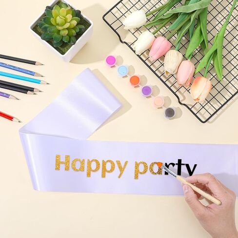 JIEYAO 25 Pcs White Sashes Blank, DIY Bride Pageant Sashes Blank Satin Sash Plain Custom Sash for Homecoming Prom Party Decor in Saudi Arabia