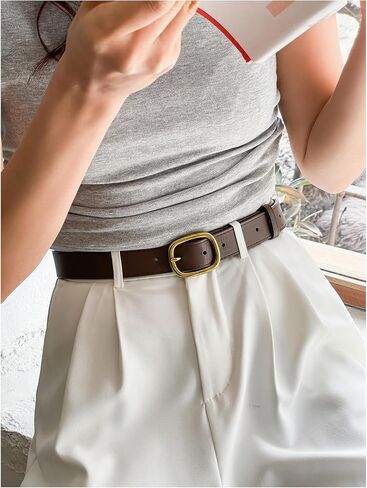 Women's Leather Waist Belts Metal Buckle Fashion Belt for Jeans Pants Dresses in Saudi Arabia