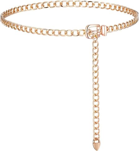 Chain Belt for Women Waist Size 32-37", Metal Waist Chains Belt Adjustable Chain Belts for Dress Jeans in Kuwait