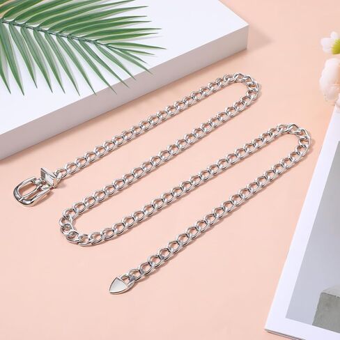 Chain Belt for Women Waist Size 32-37", Metal Waist Chains Belt Adjustable Chain Belts for Dress Jeans in Kuwait