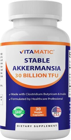 akkermansia pitamansia muciniphila 30 مليار tfu + clostridium butyryricum + prebiotic inulin - glp -1 probiotic - 30 كبسولات نباتية - 30 حصة in Saudi Arabia