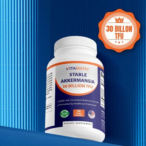 akkermansia pitamansia muciniphila 30 مليار tfu + clostridium butyryricum + prebiotic inulin - glp -1 probiotic - 30 كبسولات نباتية - 30 حصة in Saudi Arabia