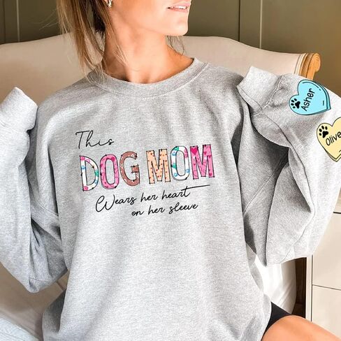 NAZENTI I Wear My Heart on My Sleeve - Custom Women Sweatshirt, with Names on the Sleeve, available for T shirt in Saudi Arabia