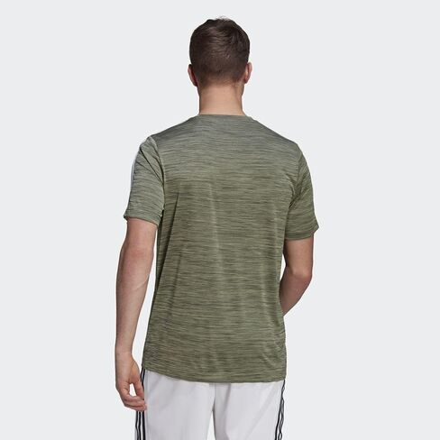Adidas Men's 3 Stripe Tech Tee Moisture Ficking Fick Mosted Fit 1465164 (Mel Oxide Mel ، Medium) in Saudi Arabia