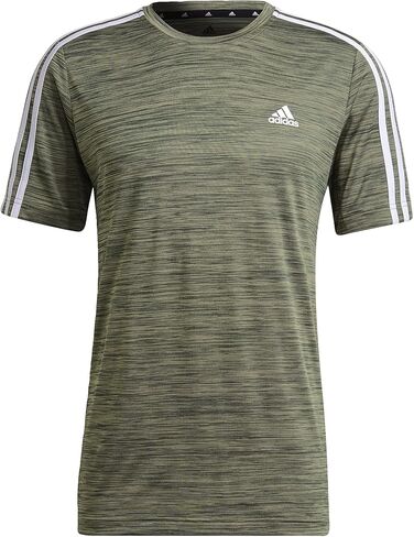 Adidas Men's 3 Stripe Tech Tee Moisture Ficking Fick Mosted Fit 1465164 (Mel Oxide Mel ، Medium) in Saudi Arabia