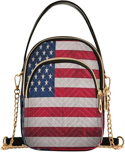 Alaza Fashion American Flag Crossbody Bag Counter Leather Leather Leather Parse for Women in Kuwait