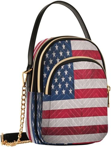 Alaza Fashion American Flag Crossbody Bag Counter Leather Leather Leather Parse for Women in Kuwait