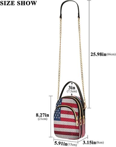 Alaza Fashion American Flag Crossbody Bag Counter Leather Leather Leather Parse for Women in Kuwait