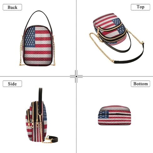 Alaza Fashion American Flag Crossbody Bag Counter Leather Leather Leather Parse for Women in Kuwait