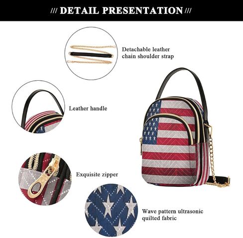 Alaza Fashion American Flag Crossbody Bag Counter Leather Leather Leather Parse for Women in Kuwait