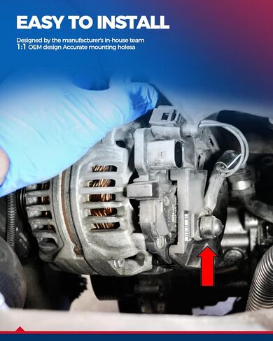 KAX New Alternator 11047N Fit for Chevy Colorado 2004-2006 Canyon 2004-2006 i-280 i-350 2006, High Output Alternator Replacement 12V 100Amp CW 6-Pulley Groove in Saudi Arabia