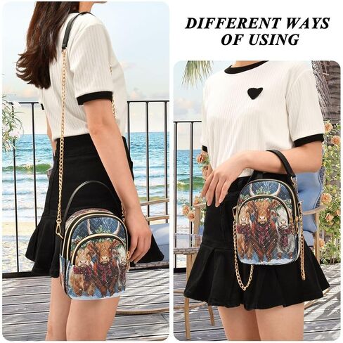 Alaza Fashion American Flag Crossbody Bag Counter Leather Leather Leather Parse for Women in Kuwait