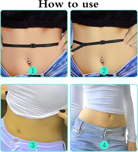 2pcs Womens Elastic Belt Tucky Belt to Crop Tops Invisible Belt for Women Adjustable Shirt Tuck Band Women Crop Tuck Band to Change The Style of Your Tops in Saudi Arabia
