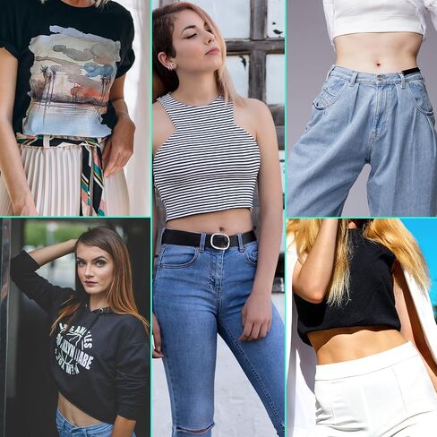 2pcs Womens Elastic Belt Tucky Belt to Crop Tops Invisible Belt for Women Adjustable Shirt Tuck Band Women Crop Tuck Band to Change The Style of Your Tops in Saudi Arabia
