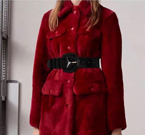 Womens 2In Wide Patent Leather Waist Belt For Dresses Coat With Big Buckle - Ladies Fashion Waistbands Belts in Kuwait