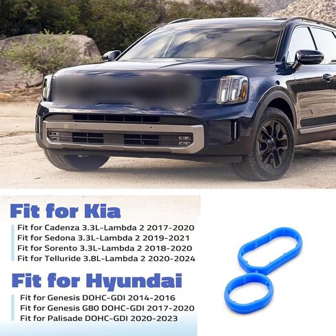 مرشح زيت AMCC الكامل تجمعات التجميع متوافقة مع Hyundai Palisade 20-24 Genesis G80 17-20 Fits Kia Cadenza Sedona Sorento 17-21 Telluride 20-24 استبدال: 26345-3LAA0 26345 36AA0 in Kuwait