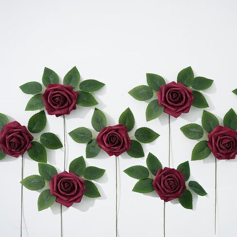 Artificial Flowers Real Looking Rose 25pcs Foam Rose with Stems Eternal Fake Rose for Wedding Home Decor Bridal Shower DIY Decoration Table Centerpieces, Floral Arrangements, Ivory in Saudi Arabia