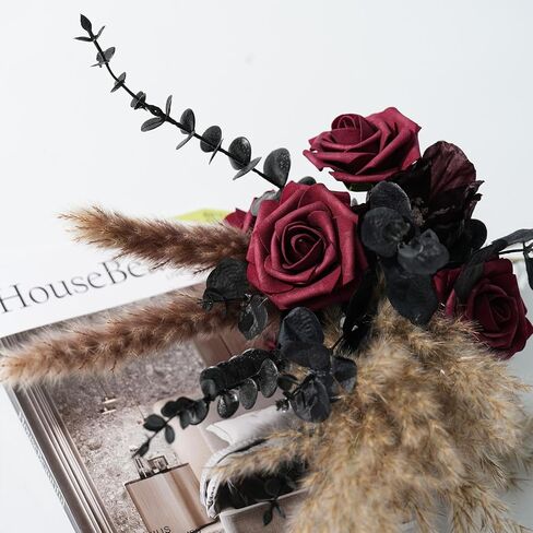 Artificial Flowers Real Looking Rose 25pcs Foam Rose with Stems Eternal Fake Rose for Wedding Home Decor Bridal Shower DIY Decoration Table Centerpieces, Floral Arrangements, Ivory in Saudi Arabia