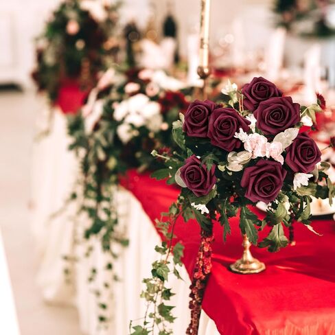 Artificial Flowers Real Looking Rose 25pcs Foam Rose with Stems Eternal Fake Rose for Wedding Home Decor Bridal Shower DIY Decoration Table Centerpieces, Floral Arrangements, Ivory in Saudi Arabia