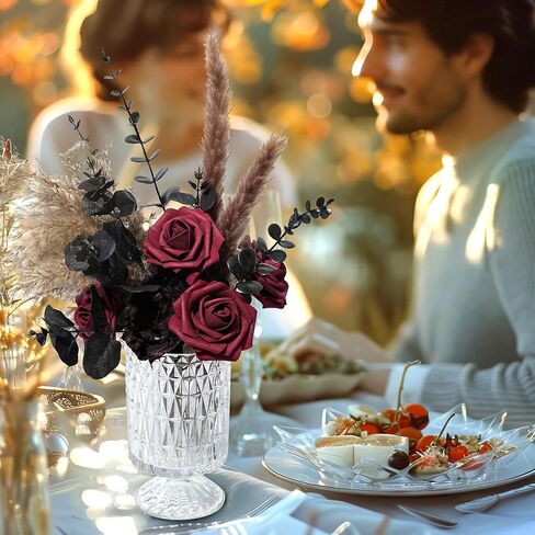 Artificial Flowers Real Looking Rose 25pcs Foam Rose with Stems Eternal Fake Rose for Wedding Home Decor Bridal Shower DIY Decoration Table Centerpieces, Floral Arrangements, Ivory in Saudi Arabia