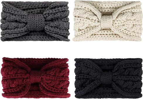 DRESHOW Knit Crochet Headband for Women Ear Warmer Soft Turban Stretch Warmer Headbands Winter Fashion Head Wrap in Kuwait